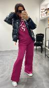 Pantalon en maille fuxia ANNIE GERTRUDE 