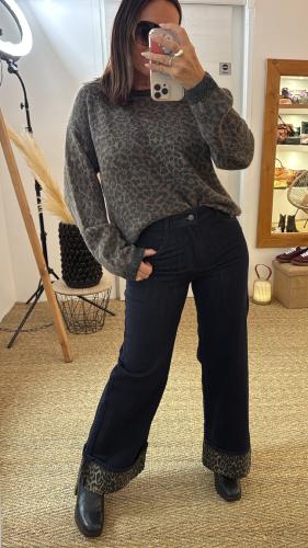 Jeans brut revers léopard 52317239 MM