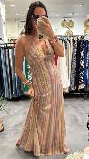 Robe longue en maille multicolore M2392A MR