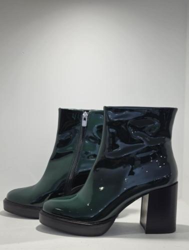 Bottines cuir verte IRIS