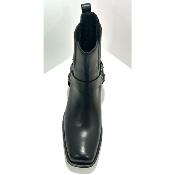 Bottines cuir bout carré noir RG1200