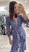 Robe longue imprimé géométrique bleu Rania LPE