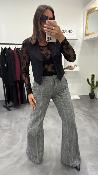 Pantalon flare beige et gris PDN9YATA DIXIE