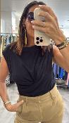 Tee shirt noir froncé M3162M MR