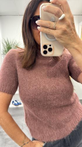 Pull manches courtes terracotta SAULE GM