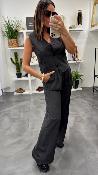 Gilet de barman anthracite et lignes grises SISTER G&M