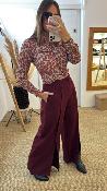 Pantalon Fluide  pinces bordeaux PETRA GOAGOA