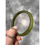 Bracelet jonc givré rond vert