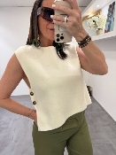 Pull sans manches beige OSCAR
