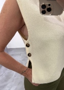 Pull sans manches beige OSCAR