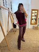 Pull débardeur bordeaux avec lien rose fluo M88052004 IMPERIAL