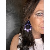 Boucles Oreilles bastilles violet marine 