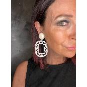 Boucles Oreilles acétate blanc 