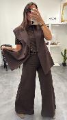 Veste Blazer sans manches marron LC23KIC IMPERIAL