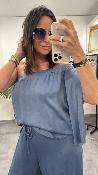 Top one shoulder bleu jean M9140T MR