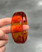 Bracelet jonc orange cristaux