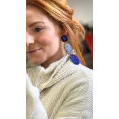 Boucles Oreilles longues bleu