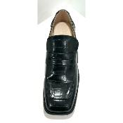 Mocassin noir CROCO MO2323