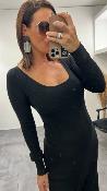 Robe longue noir Nathalie 
