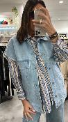 Veste jean bleu ciel sans manches KSGL8327 KX