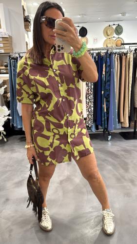 Robe courte LUCKY CHARMS vert marron WWU035