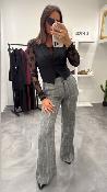 Pantalon flare beige et gris PDN9YATA DIXIE