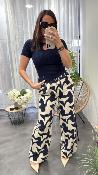 Pantalon large à motifs géométriques PAVOT G&M