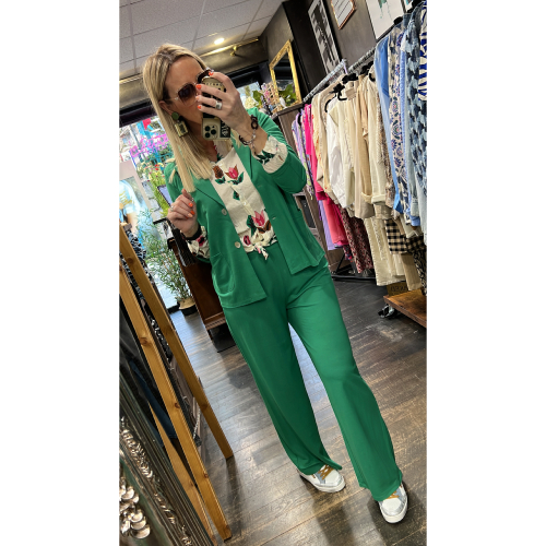 Pantalon fluide vert amazone Julien