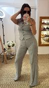 Pantalon fluide coupe droite Sable M8403P