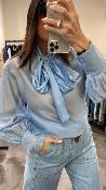 Blouse bleu ciel lavallire KXCM0267 KKS