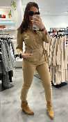 Combinaison pantalon jeans beige CELIA