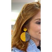 Boucles Oreilles jaune et gris