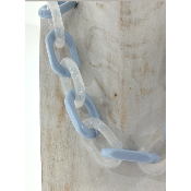 Collier maillons bleu et translucide 