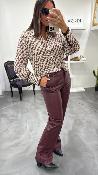 Pantalon similicuir bordeaux W38S0247 Souvenir 