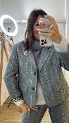 Veste blazer grise et beige VJDF6YATPA DIXIE 