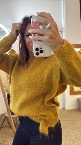 Pull en mohair moutarde MRK640 MR mae