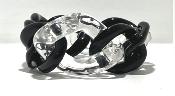 Bracelet maillons à enfiler noir et transparent XL