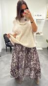 Pull col rond crème MRK638  MR