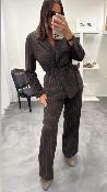 Pantalon coupe droite marron foncé M8430P MR