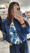 Veste bomber effet satin marine VHI4JGE IMPERIAL