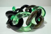 Bracelet maillons à enfiler vert transparent noir et kaki
