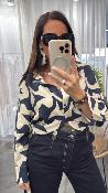 Chemise géométrique bleu marine PRIMO G&M