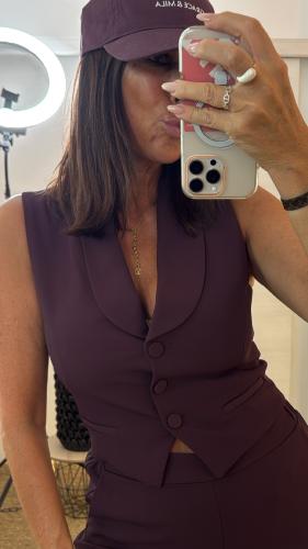 Veste gilet barman bordeaux LC28KHX IMPERIAL