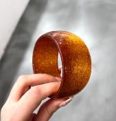Bracelet jonc orange pailleté xxl