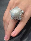 Bague argenté et perle 
