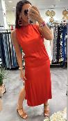 Robe longue fluide orange M2351 MR
