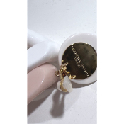 Boucles Oreilles maillons rose et blanc