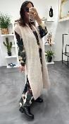 Gilet long crème MRK637 MR