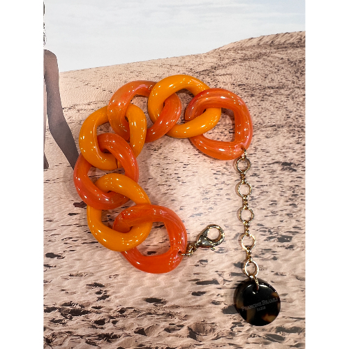 Bracelet maillons orange Barcelona
