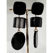 Boucles Oreilles Laura noir